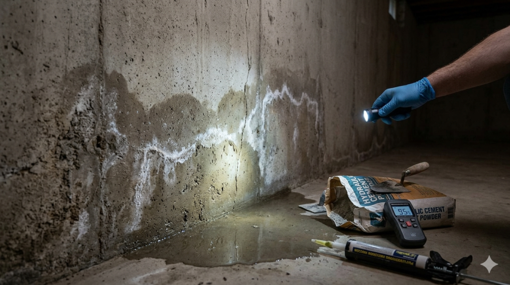 How to stop water from seeping through concrete walls
