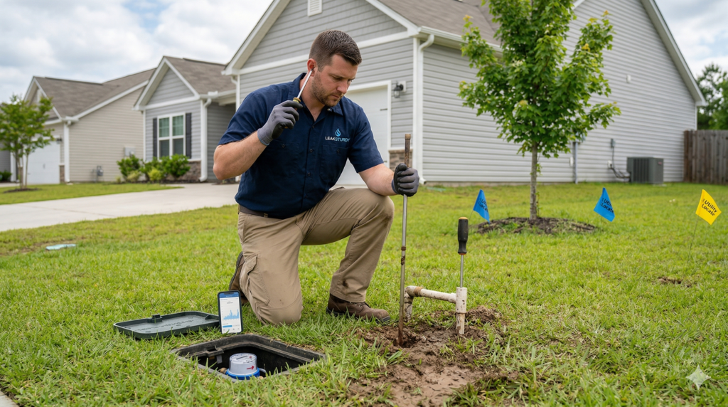 how to check for underground water leak in yard