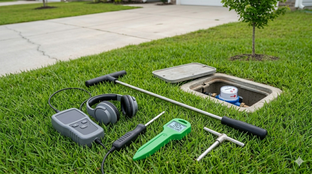 how to check for underground water leak in yard